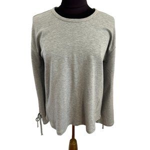 Ann Taylor, Gray Round Neck, Wide Sleeve Top, Size Medium